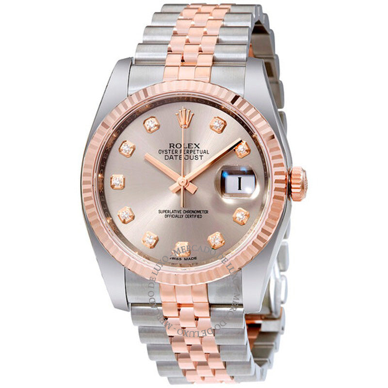 Relógio Datejust 36 Mostrador de Diamantes de Ródio 36 mm - Mercado de Luxo - O Maior E-Commerce de Bens, Produtos e Serviços de Luxo do Brasil.