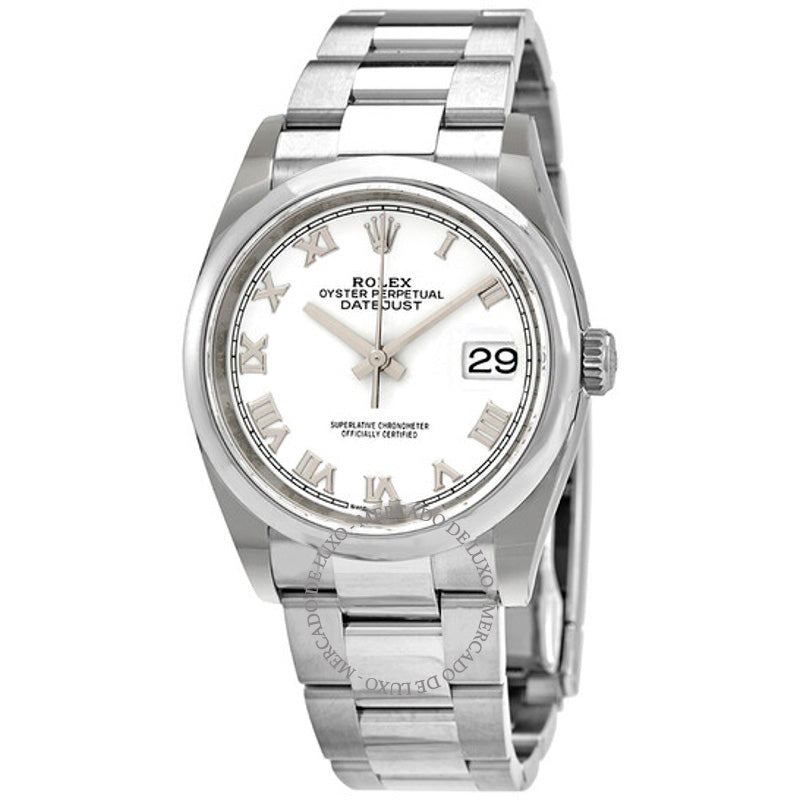 Relógio Datejust 36 Automático Mostrador Branco 36 mm - Mercado de Luxo - O Maior E-Commerce de Bens, Produtos e Serviços de Luxo do Brasil.