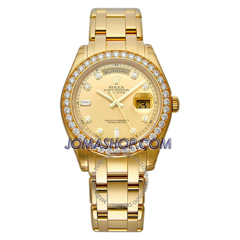 Relógio Mostrador de diamantes champanhe Day-Date 39 mm - Mercado de Luxo - O Maior E-Commerce de Bens, Produtos e Serviços de Luxo do Brasil.