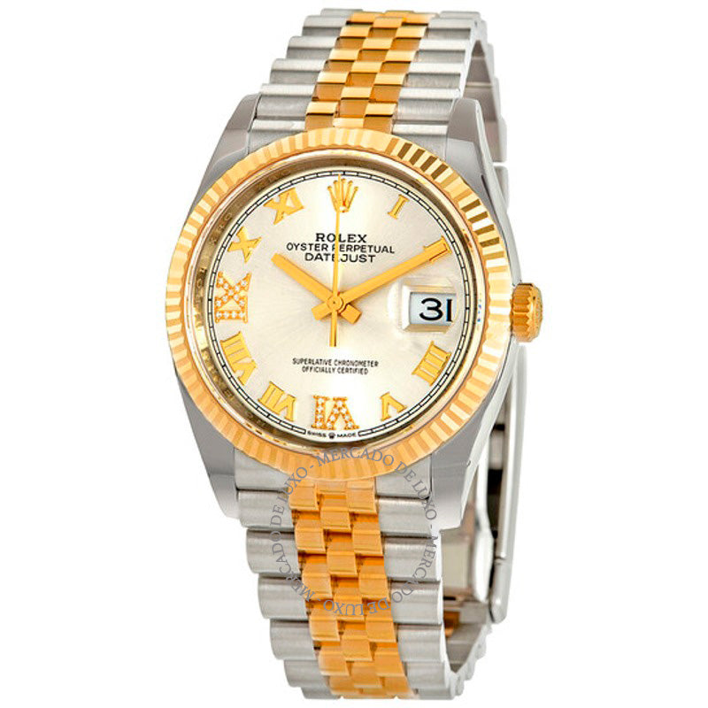 Relógio Datejust 36 Mostrador de Diamantes em Prata 36 mm - Mercado de Luxo - O Maior E-Commerce de Bens, Produtos e Serviços de Luxo do Brasil.