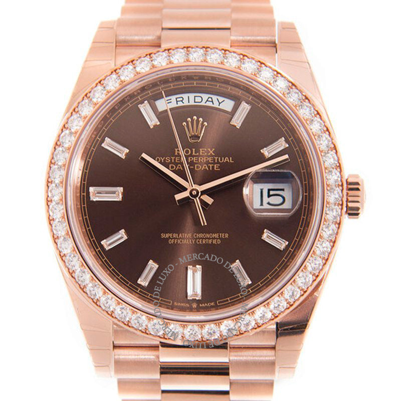 Relógio Day-Date 40 Automático Diamante 40 mm - Mercado de Luxo - O Maior E-Commerce de Bens, Produtos e Serviços de Luxo do Brasil.