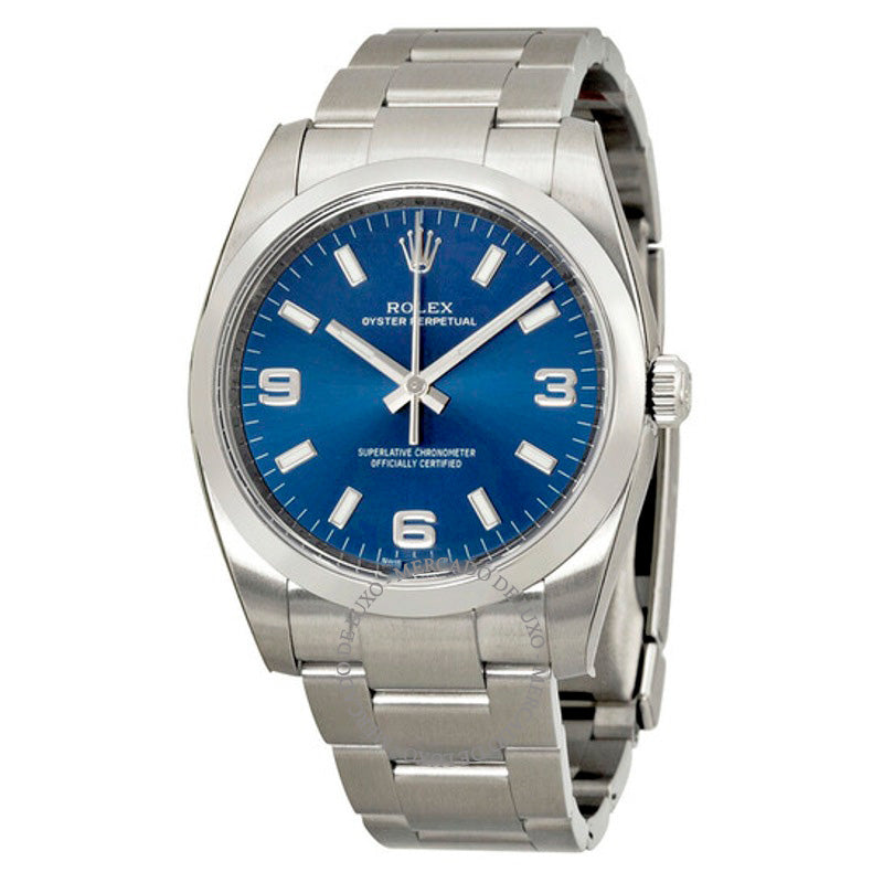 Relógio Oyster Perpetual 34 Mostrador Azul 34 mm - Mercado de Luxo - O Maior E-Commerce de Bens, Produtos e Serviços de Luxo do Brasil.