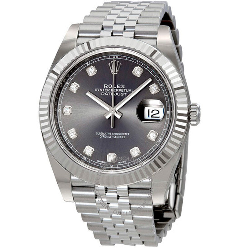 Relógio Datejust Mostrador de diamantes de ródio 41 mm - Mercado de Luxo - O Maior E-Commerce de Bens, Produtos e Serviços de Luxo do Brasil.