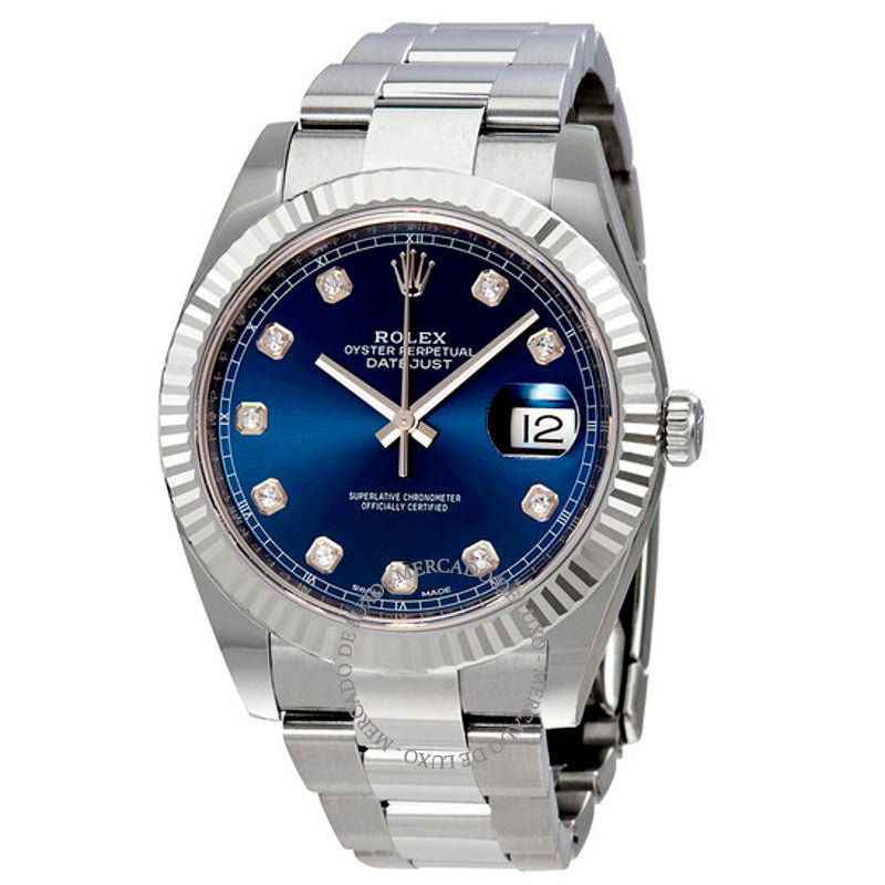 Relógio Datejust 41 Mostrador Diamante Azul 41 mm - Mercado de Luxo - O Maior E-Commerce de Bens, Produtos e Serviços de Luxo do Brasil.