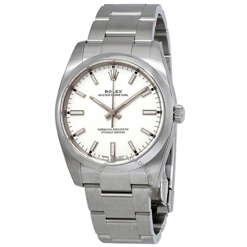 Relógio Oyster Perpetual Mostrador Branco 34 mm - Mercado de Luxo - O Maior E-Commerce de Bens, Produtos e Serviços de Luxo do Brasil.