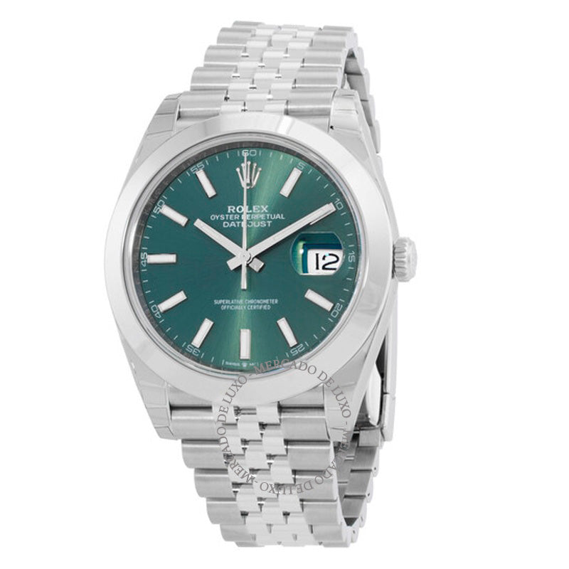 Relógio Datejust 41 Mostrador Verde Menta 41 mm - Mercado de Luxo - O Maior E-Commerce de Bens, Produtos e Serviços de Luxo do Brasil.