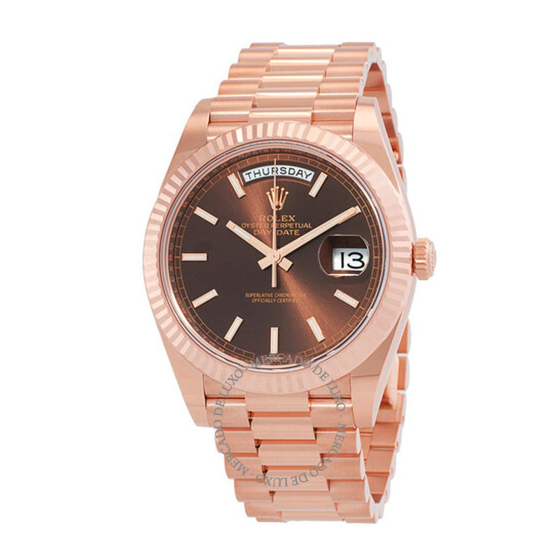 Relógio Mostrador Day-Date 40 Chocolate 40 mm - Mercado de Luxo - O Maior E-Commerce de Bens, Produtos e Serviços de Luxo do Brasil.