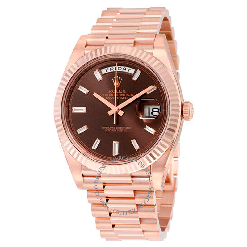 Relógio Mostrador Day-Date 40 Chocolate 40 mm - Mercado de Luxo - O Maior E-Commerce de Bens, Produtos e Serviços de Luxo do Brasil.