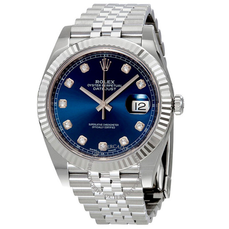Relógio Datejust Mostrador Diamante Azul 41 mm - Mercado de Luxo - O Maior E-Commerce de Bens, Produtos e Serviços de Luxo do Brasil.
