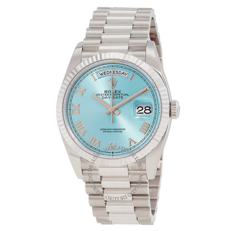 Relógio Day-Date 36 Mostrador Azul Gelo 36 mm - Mercado de Luxo - O Maior E-Commerce de Bens, Produtos e Serviços de Luxo do Brasil.