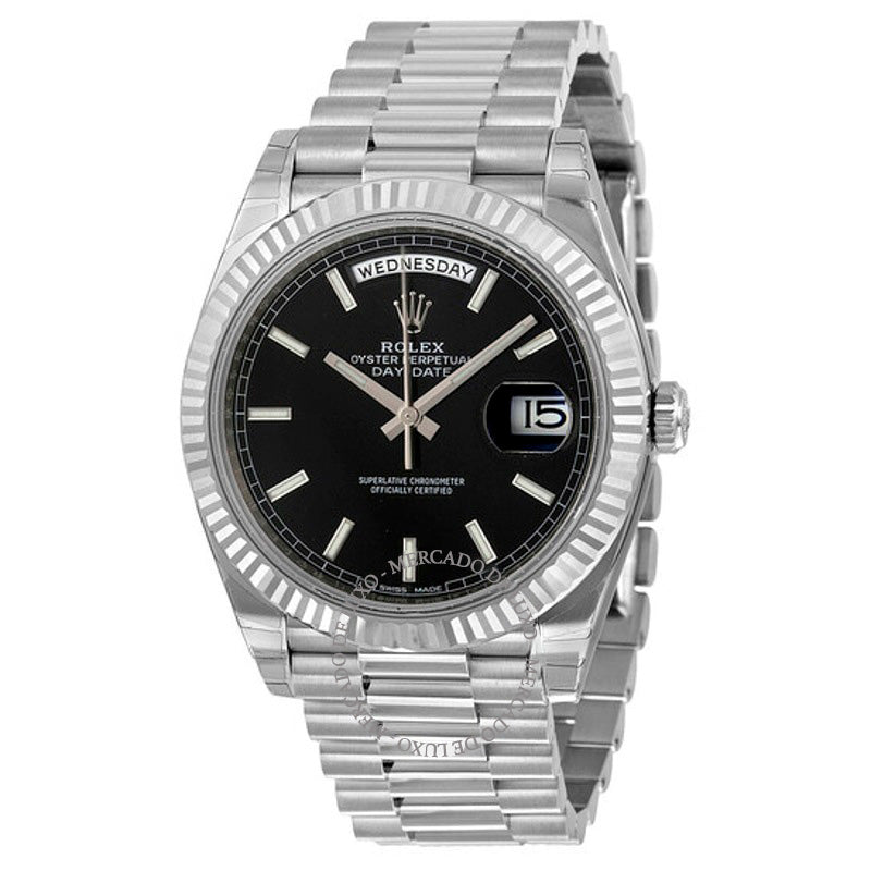 Relógio Day-Date 40 Mostrador Preto 40 mm - Mercado de Luxo - O Maior E-Commerce de Bens, Produtos e Serviços de Luxo do Brasil.