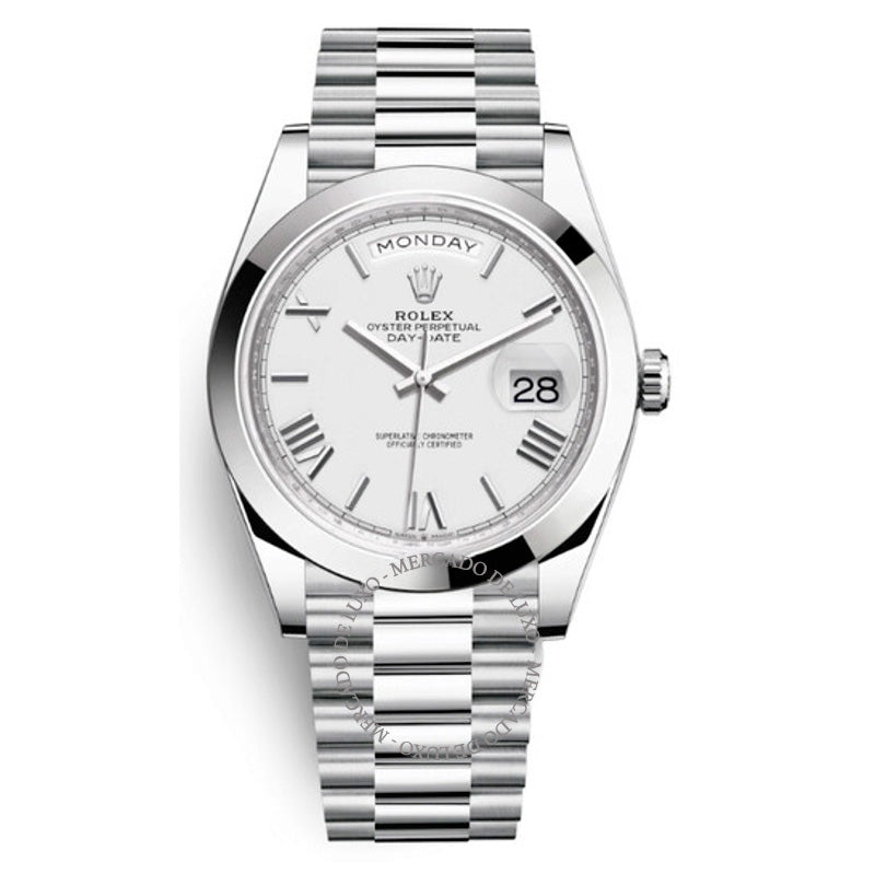Relógio Dia Data 40 Mostrador Branco 40 mm - Mercado de Luxo - O Maior E-Commerce de Bens, Produtos e Serviços de Luxo do Brasil.