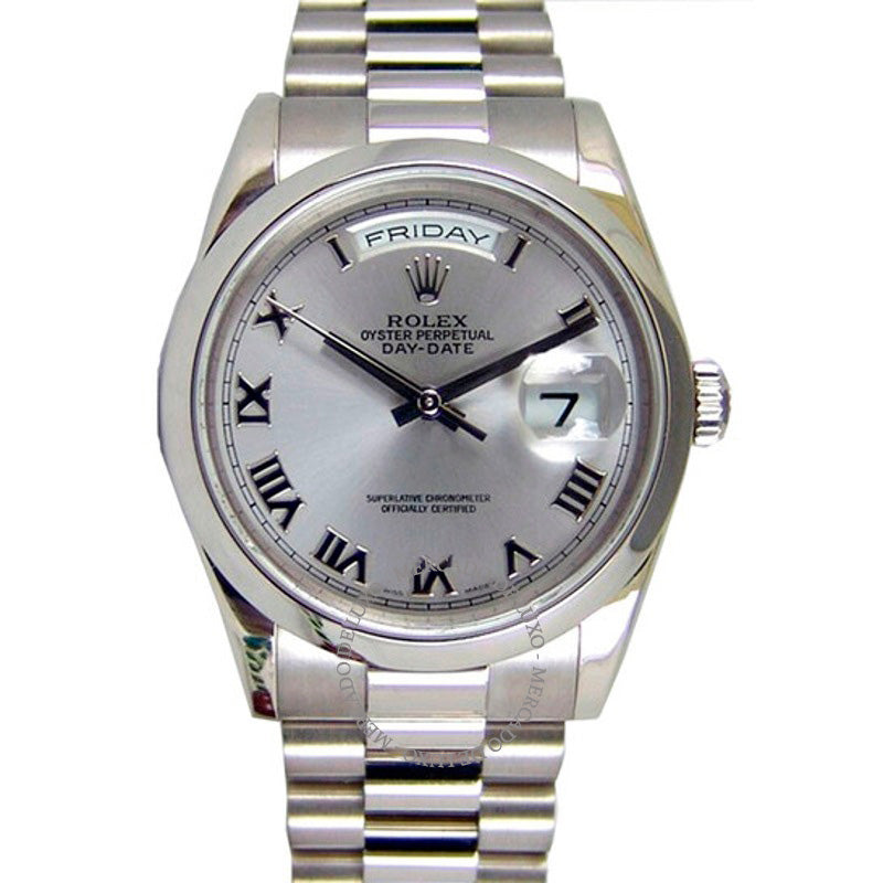 Relógio Mostrador prateado Day-Date 36 mm - Mercado de Luxo - O Maior E-Commerce de Bens, Produtos e Serviços de Luxo do Brasil.