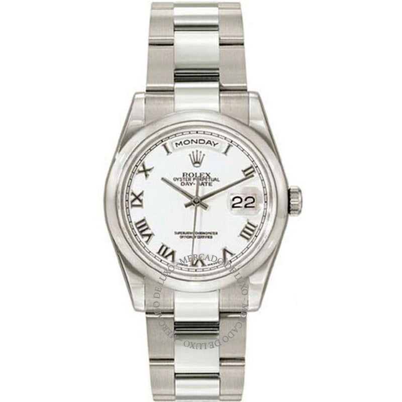 Relógio Mostrador branco Day-Date 36 mm - Mercado de Luxo - O Maior E-Commerce de Bens, Produtos e Serviços de Luxo do Brasil.