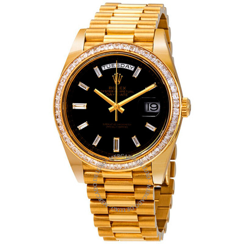 Relógio Mostrador preto Day-Date 40 mm - Mercado de Luxo - O Maior E-Commerce de Bens, Produtos e Serviços de Luxo do Brasil.