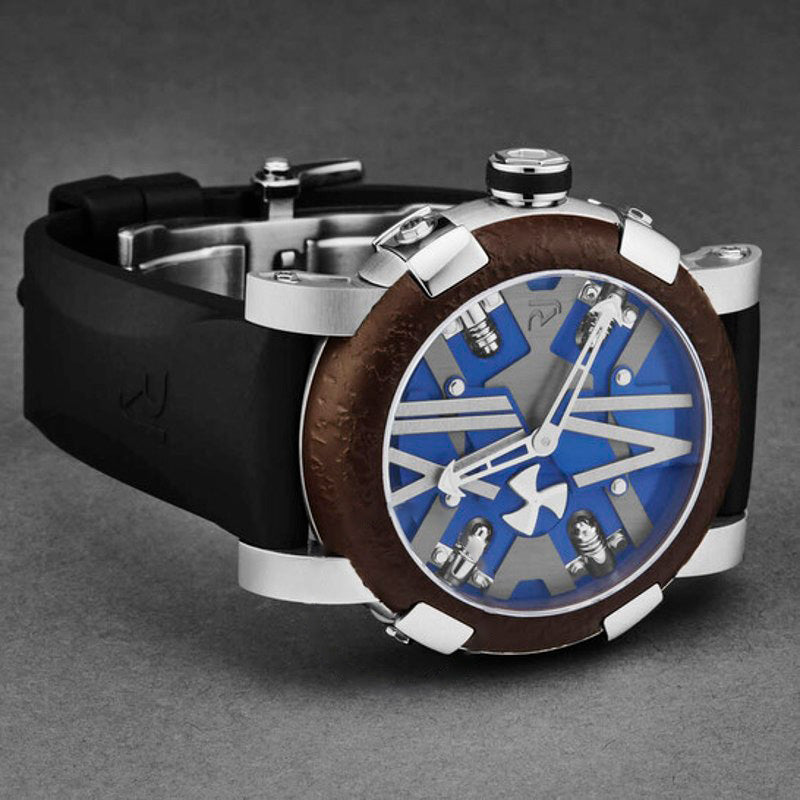 Relógio Mostrador azul automático Steampunk  - Mercado de Luxo - O Maior E-Commerce de Bens, Produtos e Serviços de Luxo do Brasil.