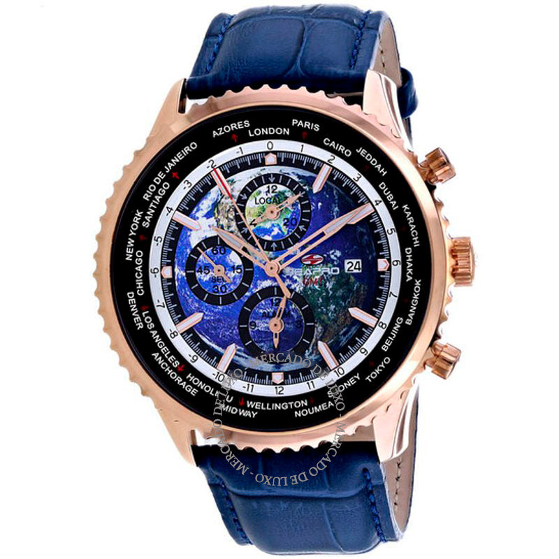 Relógio Meridian World Timer GMT Cronógrafo Quartzo Mostrador Azul  - Mercado de Luxo - O Maior E-Commerce de Bens, Produtos e Serviços de Luxo do Brasil.
