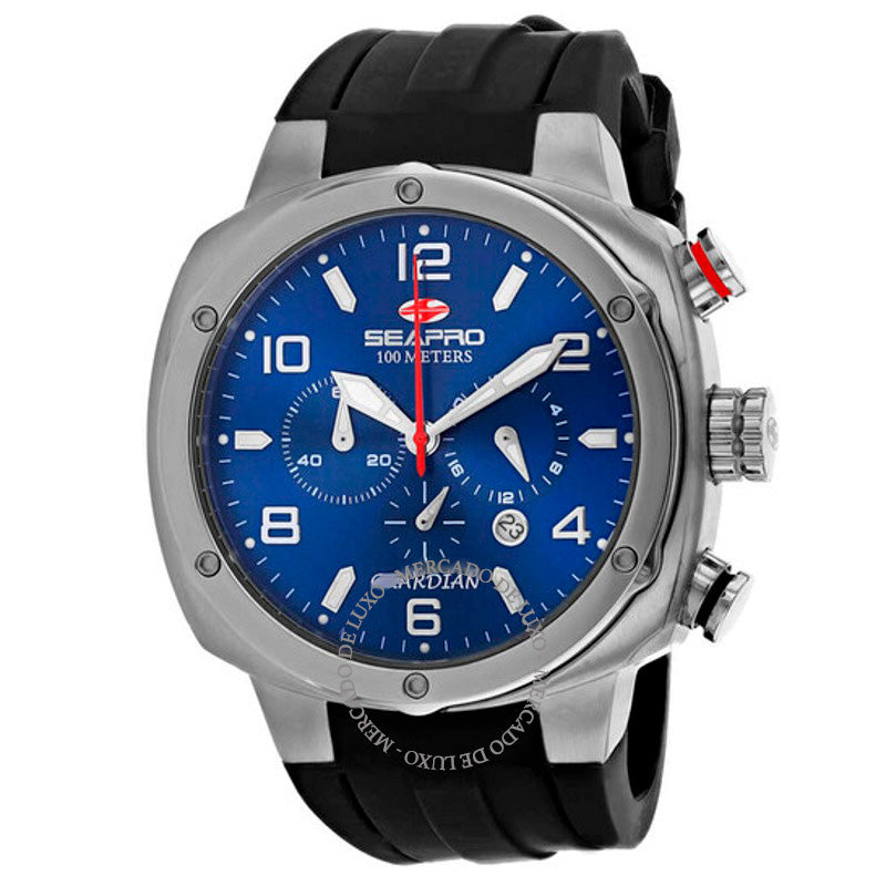 Relógio Guardian Chronograph Quartz Mostrador Azul 44 mm - Mercado de Luxo - O Maior E-Commerce de Bens, Produtos e Serviços de Luxo do Brasil.