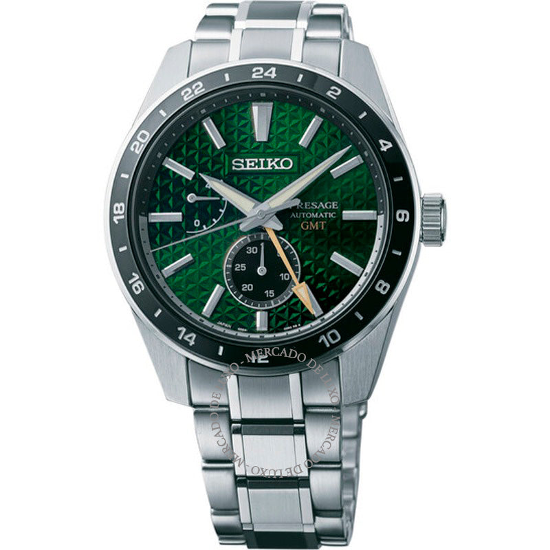 Relógio Presage Luxe Sharp Edge GMT Automático Mostrador Verde 42 mm - Mercado de Luxo - O Maior E-Commerce de Bens, Produtos e Serviços de Luxo do Brasil.