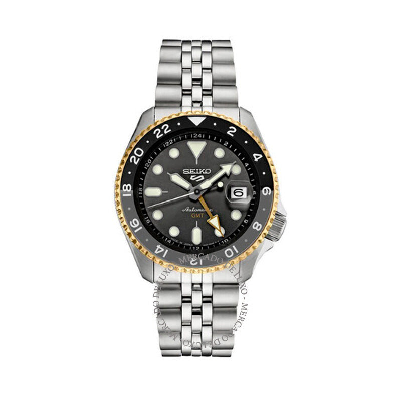 Relógio Seiko 5 GMT Automático Analógico-Digital Mostrador Cinza 42 mm - Mercado de Luxo - O Maior E-Commerce de Bens, Produtos e Serviços de Luxo do Brasil.