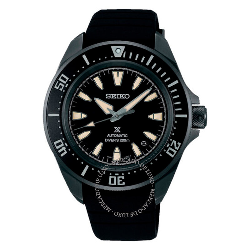 Relógio Seiko Prospex Samurai Automático Mostrador Preto 41 mm - Mercado de Luxo - O Maior E-Commerce de Bens, Produtos e Serviços de Luxo do Brasil.