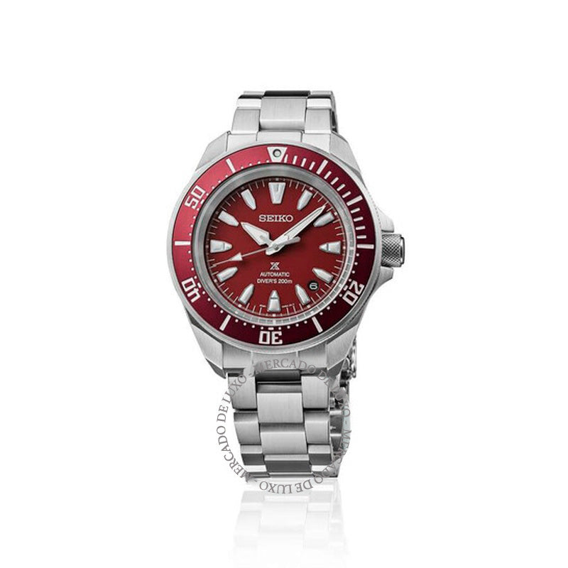 Relógio Seiko Prospex Samurai Automático Mostrador Vermelho  - Mercado de Luxo - O Maior E-Commerce de Bens, Produtos e Serviços de Luxo do Brasil.