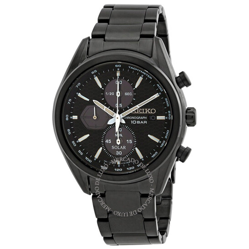 Relógio Cronógrafo Solar Quartzo Mostrador Preto 41 mm - Mercado de Luxo - O Maior E-Commerce de Bens, Produtos e Serviços de Luxo do Brasil.