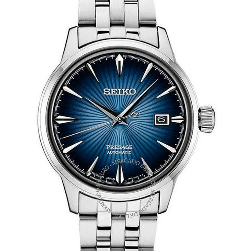 Relógio Presage Automático Preto Mostrador Azul  - Mercado de Luxo - O Maior E-Commerce de Bens, Produtos e Serviços de Luxo do Brasil.