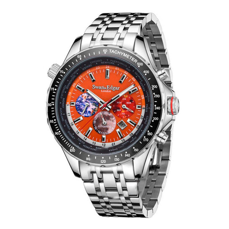 Relógio Temporizador Mundial Mostrador Laranja 51 mm - Mercado de Luxo - O Maior E-Commerce de Bens, Produtos e Serviços de Luxo do Brasil.