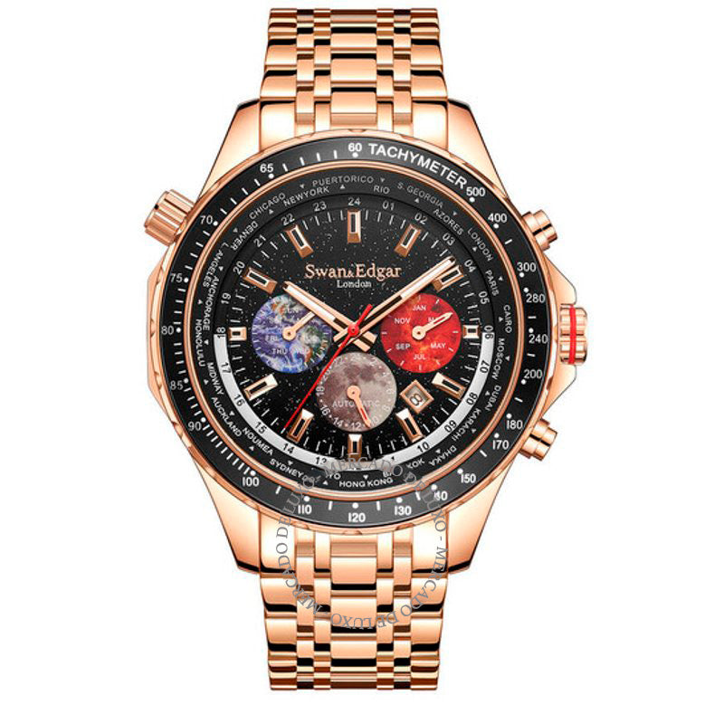 Relógio Temporizador mundial com mostrador preto 51 mm - Mercado de Luxo - O Maior E-Commerce de Bens, Produtos e Serviços de Luxo do Brasil.