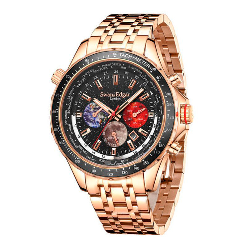 Relógio Temporizador mundial com mostrador preto 51 mm - Mercado de Luxo - O Maior E-Commerce de Bens, Produtos e Serviços de Luxo do Brasil.