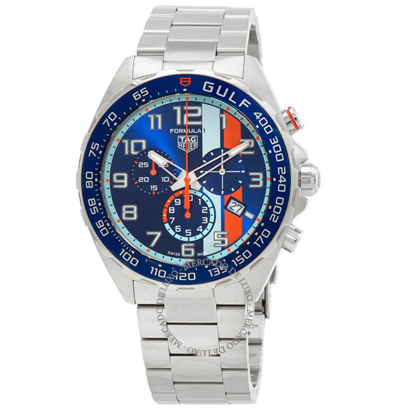 Relógio Fórmula 1 X Gulf Chronograph Quartzo Mostrador Azul 43 mm - Mercado de Luxo - O Maior E-Commerce de Bens, Produtos e Serviços de Luxo do Brasil.