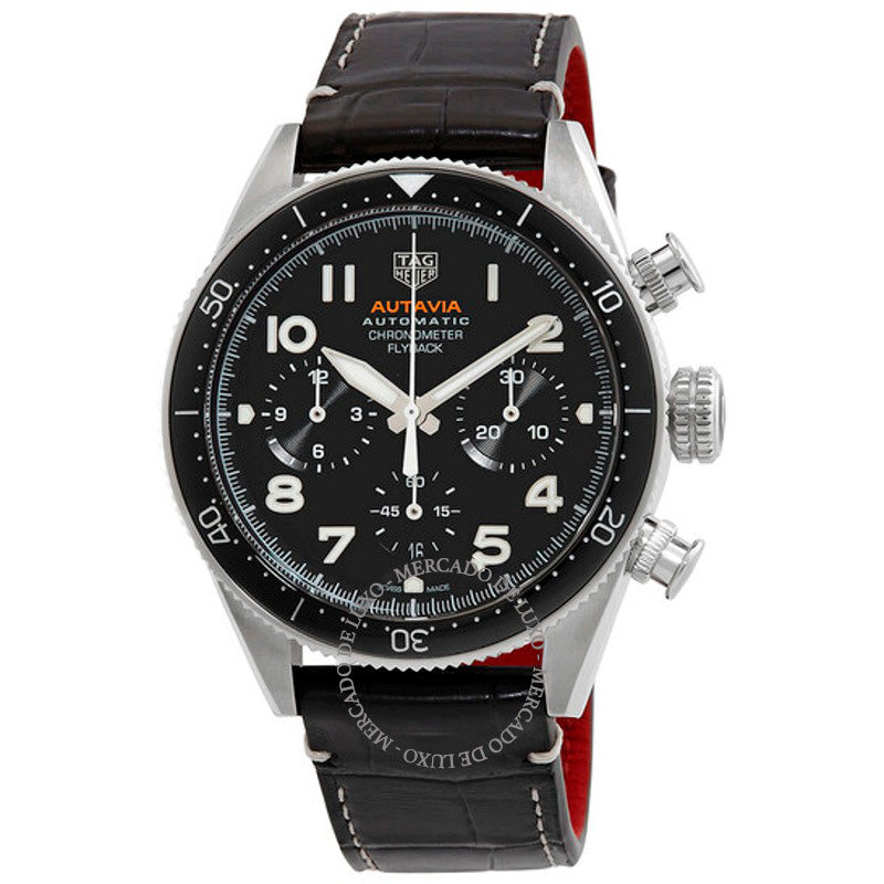 Relógio Autavia Cronógrafo Automático Mostrador Preto 42 mm - Mercado de Luxo - O Maior E-Commerce de Bens, Produtos e Serviços de Luxo do Brasil.