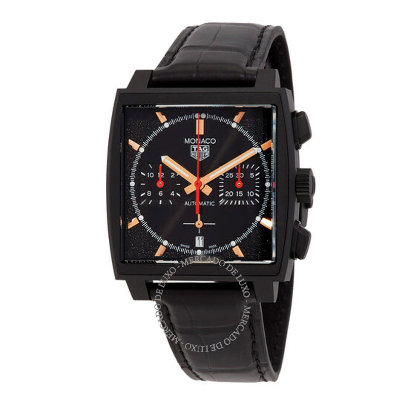 Relógio Monaco Cronógrafo Automático Mostrador Preto 39 mm - Mercado de Luxo - O Maior E-Commerce de Bens, Produtos e Serviços de Luxo do Brasil.