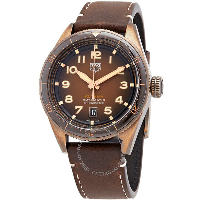 Relógio Autavia Automático Mostrador Marrom 42 mm - Mercado de Luxo - O Maior E-Commerce de Bens, Produtos e Serviços de Luxo do Brasil.