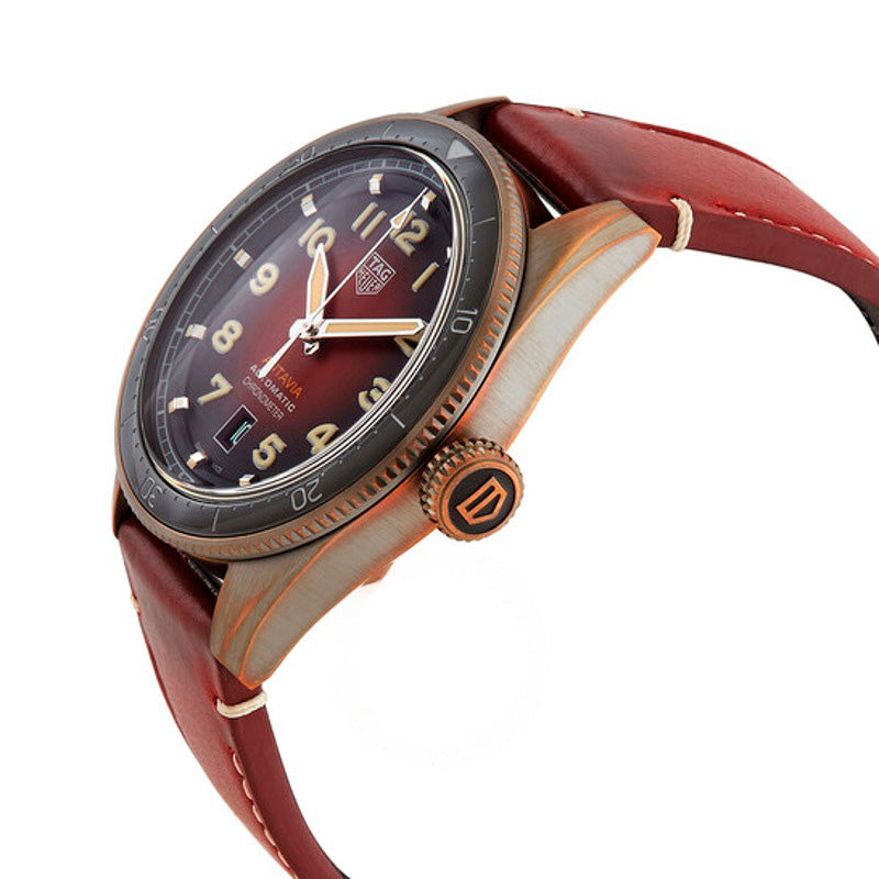 Relógio Autavia Automático Mostrador Vermelho 42 mm - Mercado de Luxo - O Maior E-Commerce de Bens, Produtos e Serviços de Luxo do Brasil.