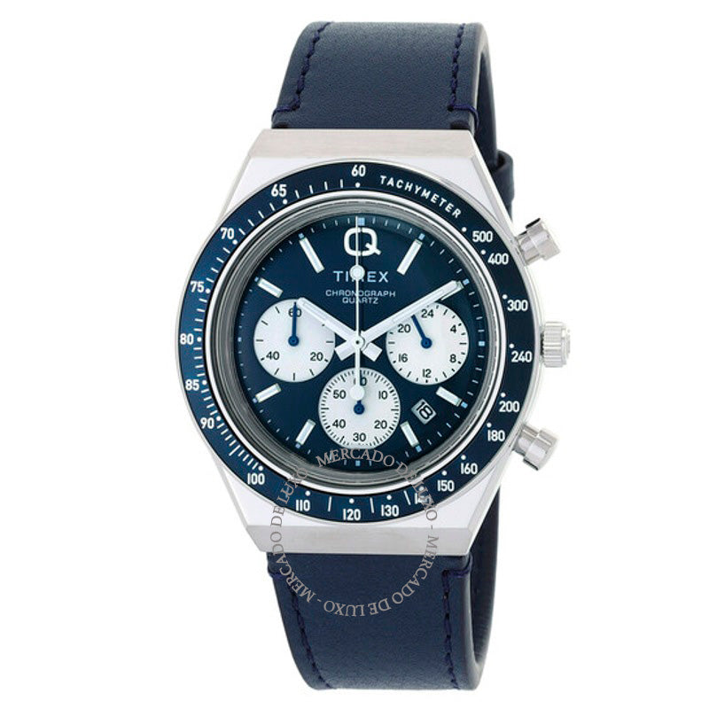 Relógio Q Timex Cronógrafo Quartzo Mostrador Azul 40 mm - Mercado de Luxo - O Maior E-Commerce de Bens, Produtos e Serviços de Luxo do Brasil.