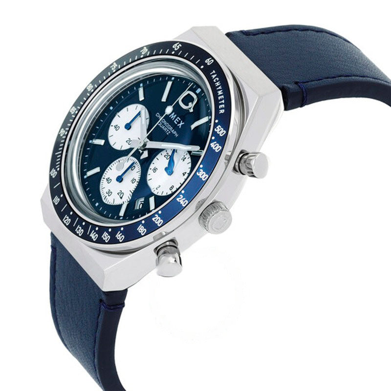 Relógio Q Timex Cronógrafo Quartzo Mostrador Azul 40 mm - Mercado de Luxo - O Maior E-Commerce de Bens, Produtos e Serviços de Luxo do Brasil.