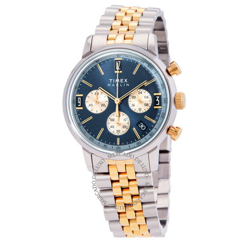 Relógio Marlin Cronógrafo Quartzo Mostrador Azul 40 mm - Mercado de Luxo - O Maior E-Commerce de Bens, Produtos e Serviços de Luxo do Brasil.