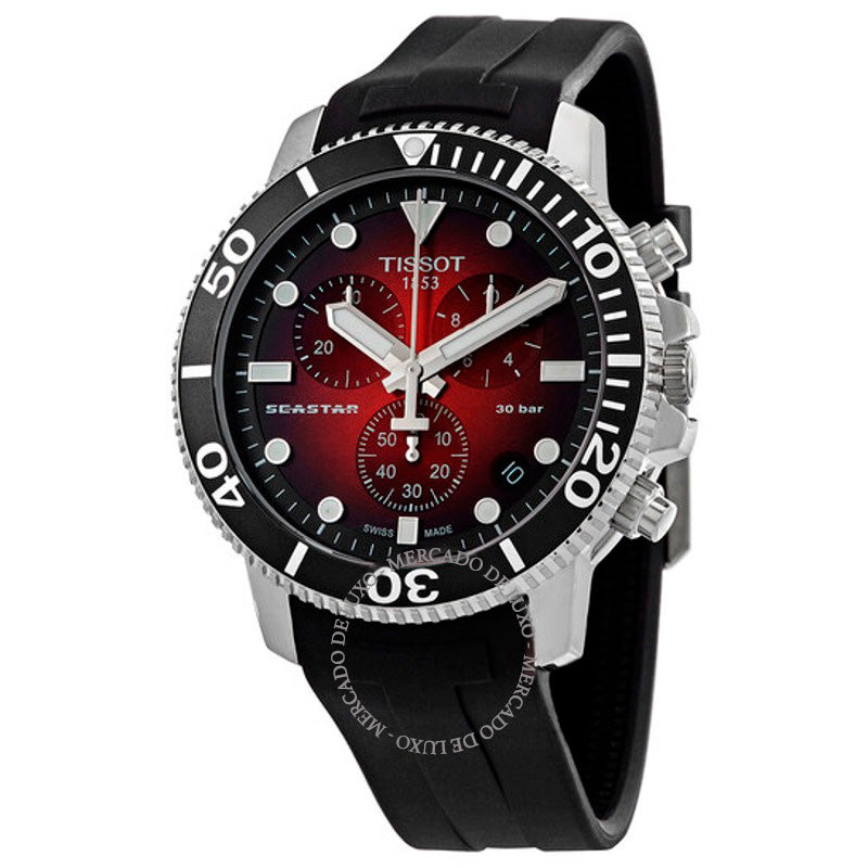 Relógio Seastar 1000 Cronógrafo Quartzo Mostrador Gradiente Vermelho 45 mm - Mercado de Luxo - O Maior E-Commerce de Bens, Produtos e Serviços de Luxo do Brasil.