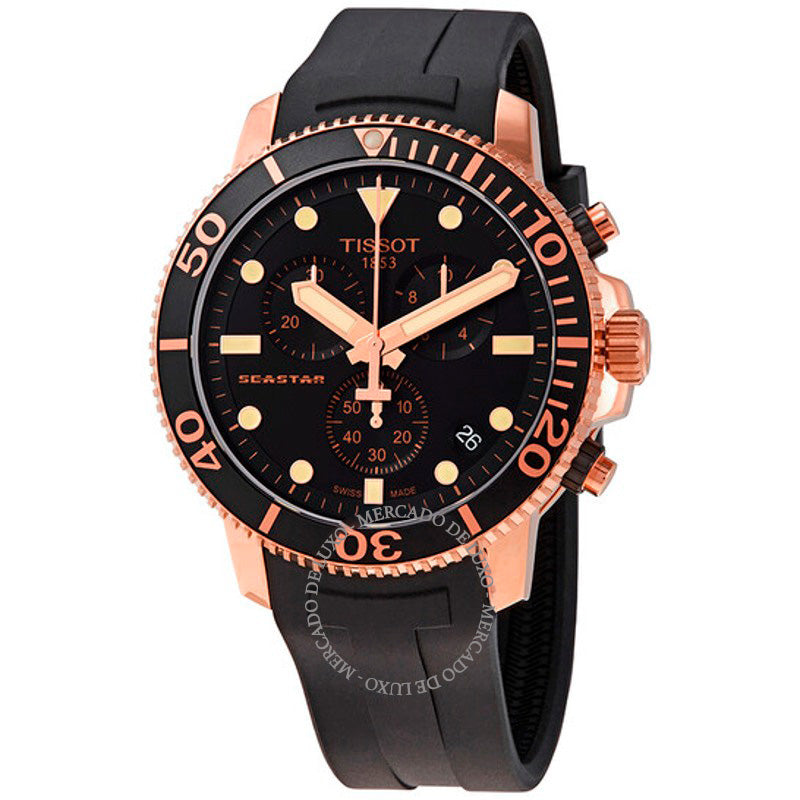 Relógio Seastar 1000 Cronógrafo Quartzo Mostrador Preto 45 mm - Mercado de Luxo - O Maior E-Commerce de Bens, Produtos e Serviços de Luxo do Brasil.