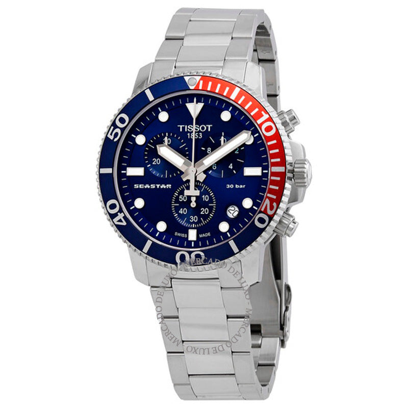 Relógio Seastar Cronógrafo Quartzo Mostrador Azul 45 mm - Mercado de Luxo - O Maior E-Commerce de Bens, Produtos e Serviços de Luxo do Brasil.