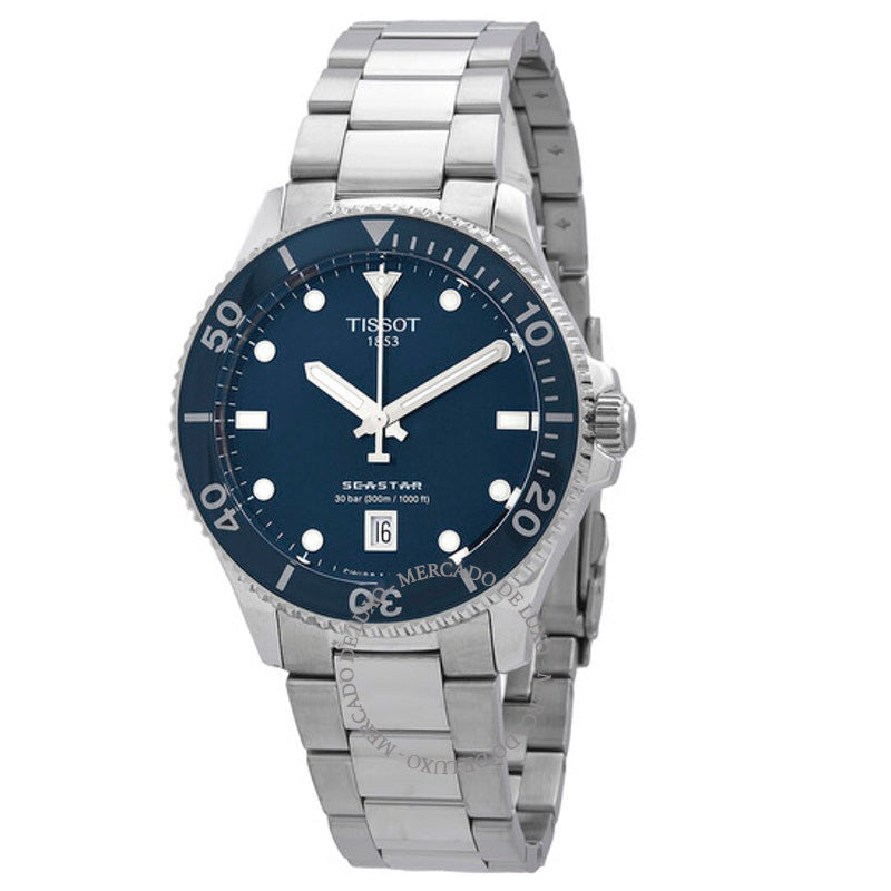 Relógio Seastar Quartzo Mostrador Azul 40 mm - Mercado de Luxo - O Maior E-Commerce de Bens, Produtos e Serviços de Luxo do Brasil.