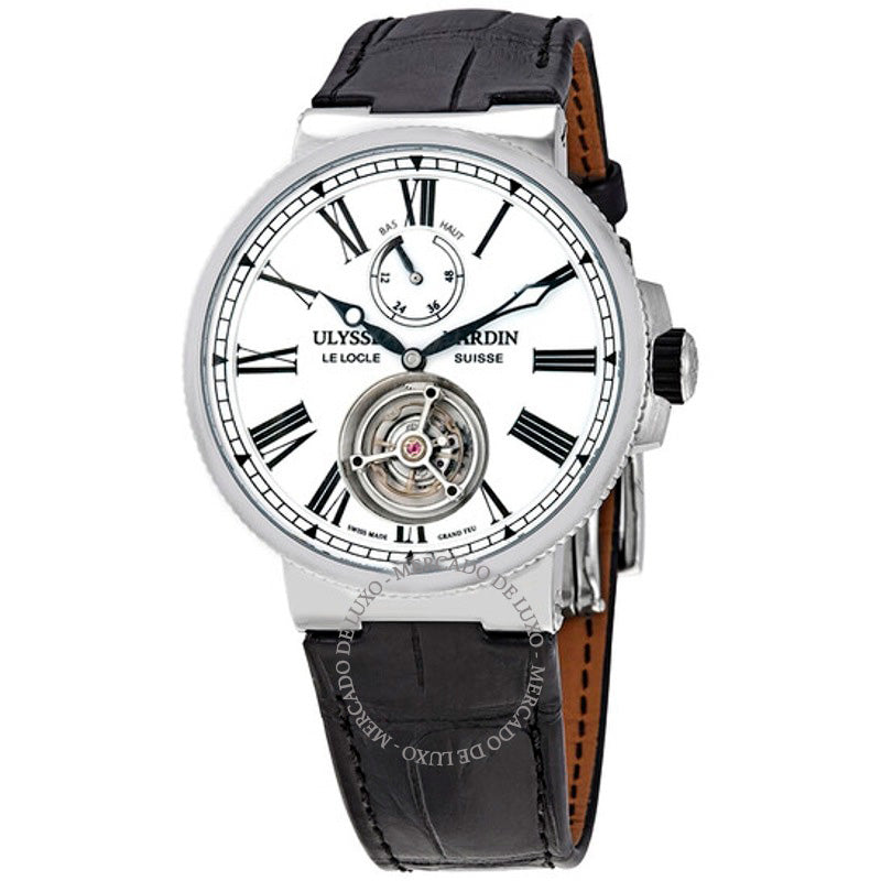 Relógio Turbilhão Marinho Automático Mostrador Esmaltado Branco 43 mm - Mercado de Luxo - O Maior E-Commerce de Bens, Produtos e Serviços de Luxo do Brasil.