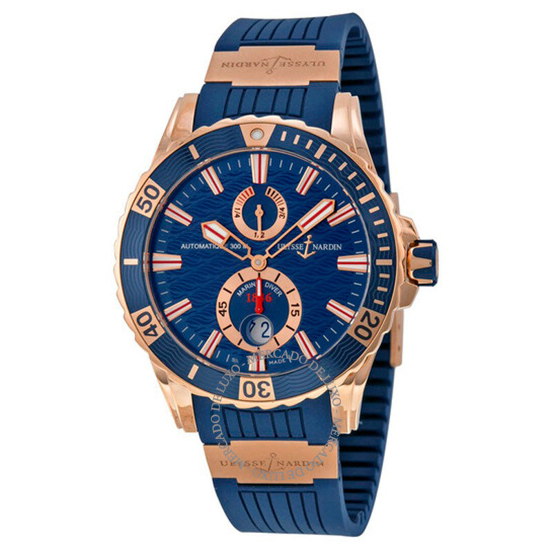 Relógio Maxi Marine Diver Ouro Rosa 18k Mostrador Azul 44 mm - Mercado de Luxo - O Maior E-Commerce de Bens, Produtos e Serviços de Luxo do Brasil.