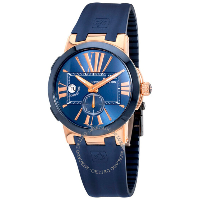 Relógio Executivo Dual Time Automático Mostrador Azul 43 mm - Mercado de Luxo - O Maior E-Commerce de Bens, Produtos e Serviços de Luxo do Brasil.