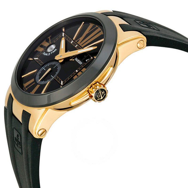 Relógio Executivo Dual Time Mostrador Preto  - Mercado de Luxo - O Maior E-Commerce de Bens, Produtos e Serviços de Luxo do Brasil.