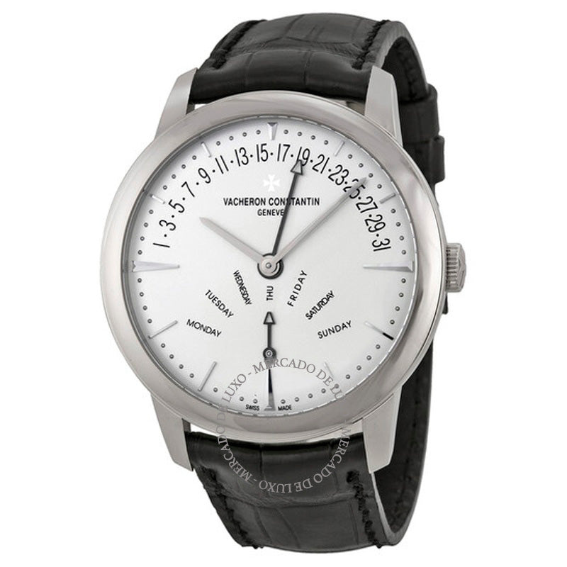 Relógio Patrimony Retrógrado Dia-Data Mostrador Prateado  - Mercado de Luxo - O Maior E-Commerce de Bens, Produtos e Serviços de Luxo do Brasil.