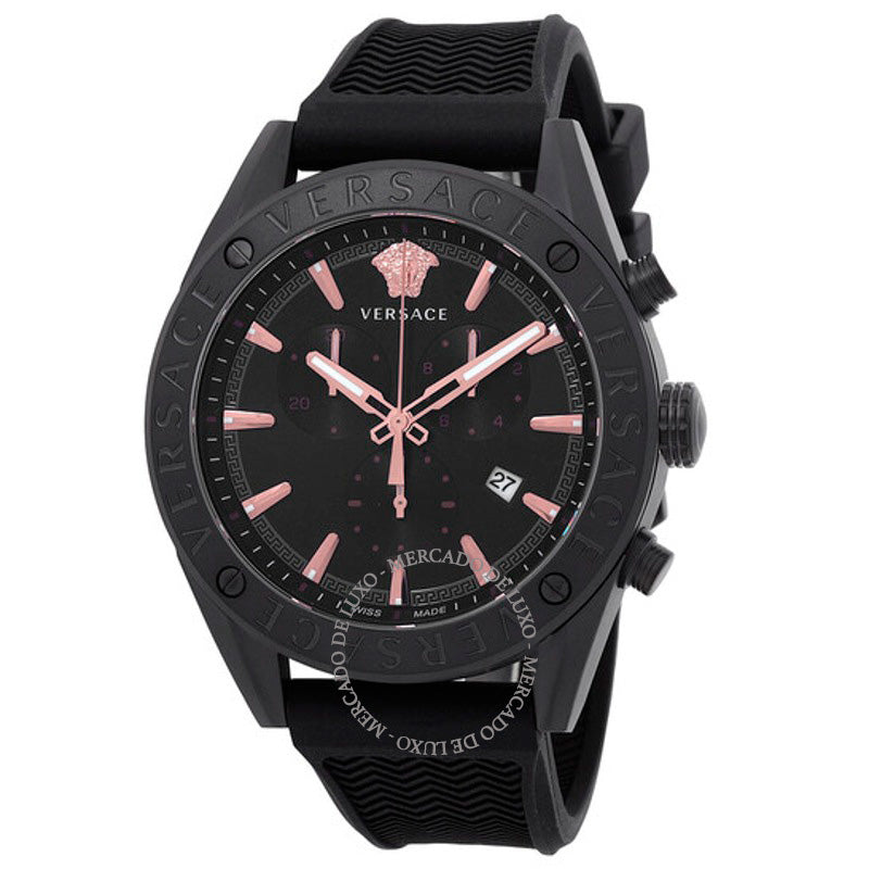 Relógio V-Chrono Quartzo Mostrador Preto 44 mm - Mercado de Luxo - O Maior E-Commerce de Bens, Produtos e Serviços de Luxo do Brasil.