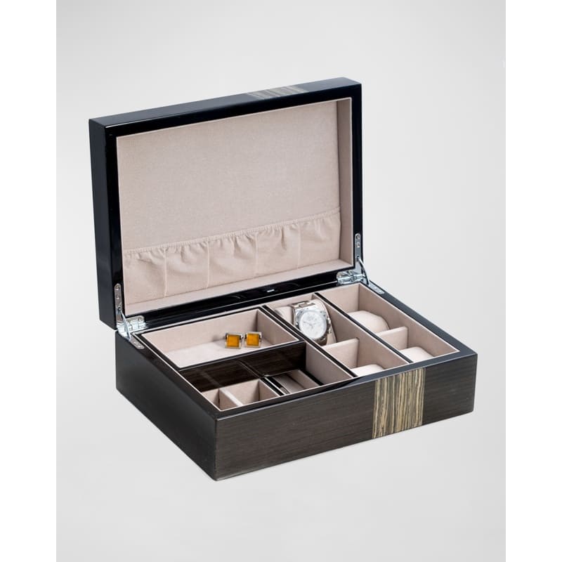 Caixas e Winders Lacquered Ash Wood Valet Box - Mercado de Luxo - O Maior E-Commerce de Bens, Produtos e Serviços de Luxo do Brasil.